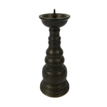 Japanese Buddhist Altar Fitting Metal Candle Stand Vtg Shokudai Brown BA785