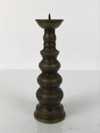 Japanese Buddhist Altar Fitting Metal Candle Stand Vtg Shokudai Brown BA789
