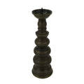 Japanese Buddhist Altar Fitting Metal Candle Stand Vtg Shokudai Brown BA789