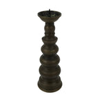Japanese Buddhist Altar Fitting Metal Candle Stand Vtg Shokudai Brown BA789