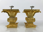Japanese Buddhist Altar Fitting Metal Flower Vase 2pc Gold Hanatate Insert BA776