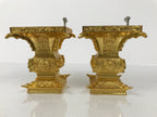Japanese Buddhist Altar Fitting Metal Flower Vase 2pc Gold Hanatate Insert BA776