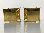 Japanese Buddhist Altar Fitting Metal Flower Vase 2pc Gold Hanatate Insert BA776