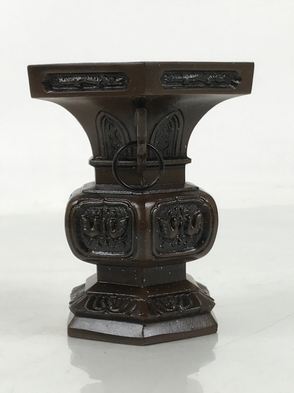 Japanese Buddhist Altar Fitting Metal Flower Vase Hanatate Butsugu Brown BA675