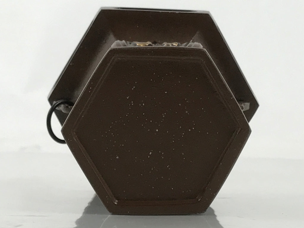 Japanese Buddhist Altar Fitting Metal Flower Vase Hanatate Butsugu Brown BA675