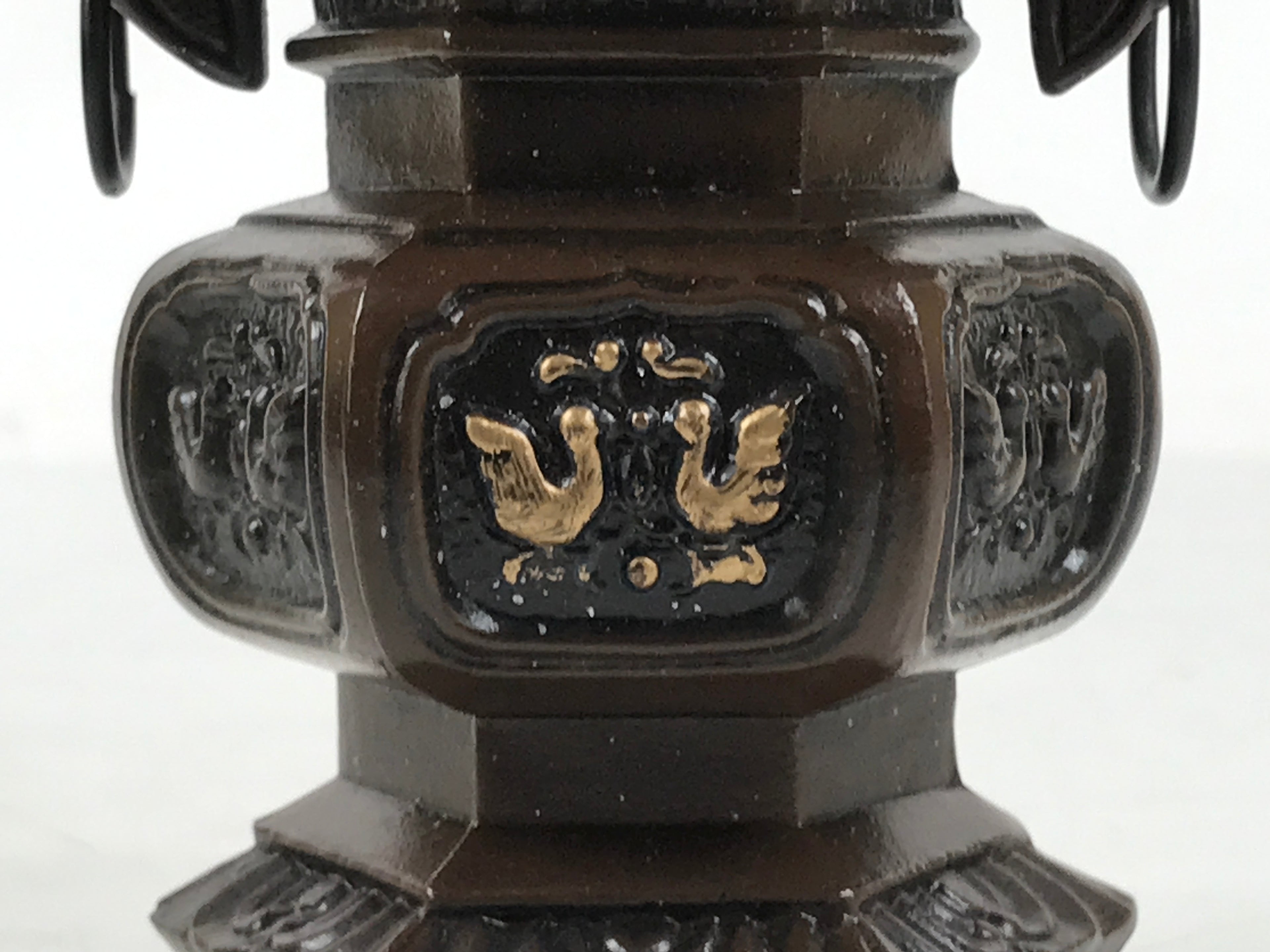 Japanese Buddhist Altar Fitting Metal Flower Vase Hanatate Butsugu Brown BA675