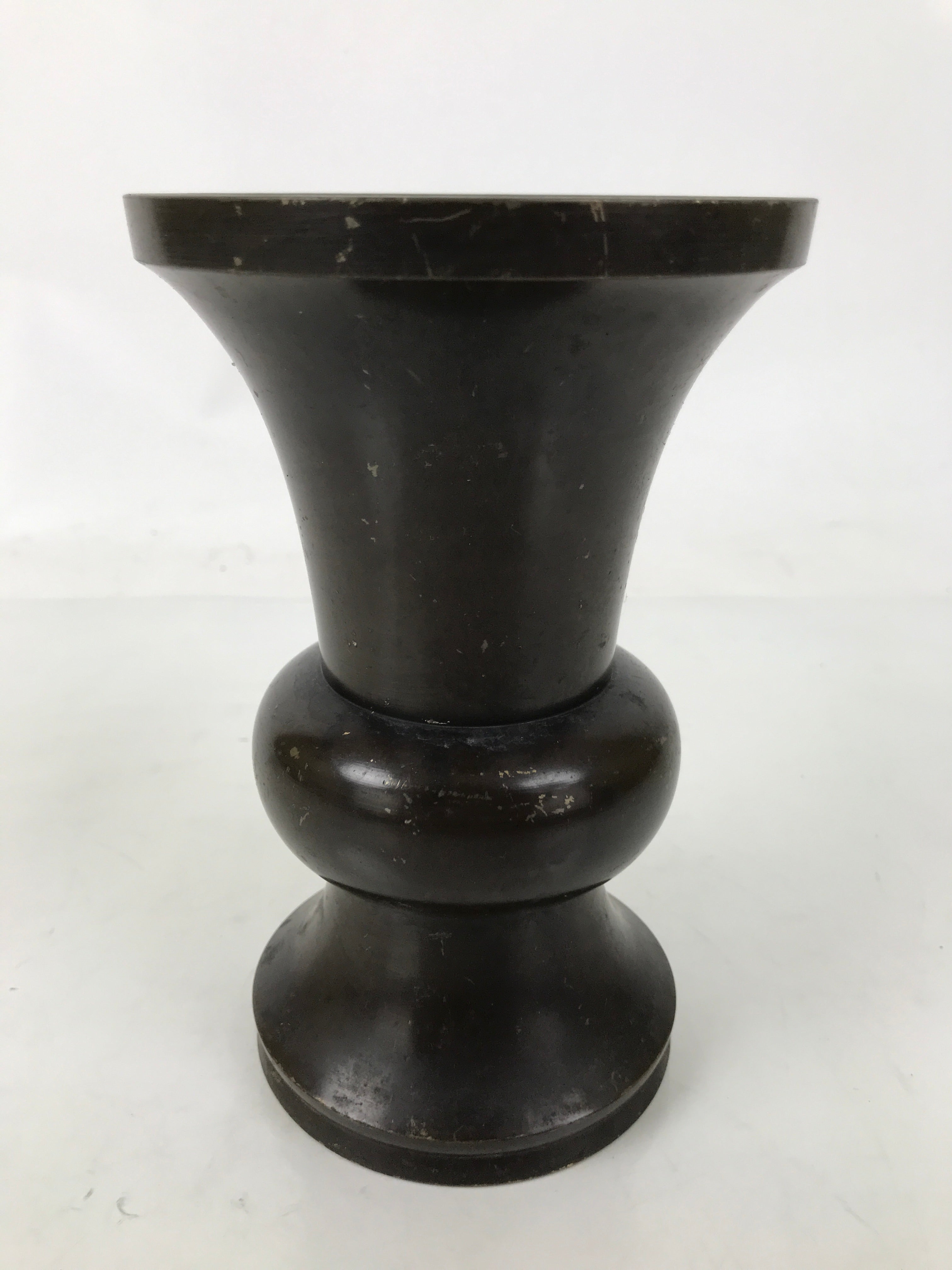 Japanese Buddhist Altar Fitting Metal Flower Vase Hanatate Butsugu Brown BA724
