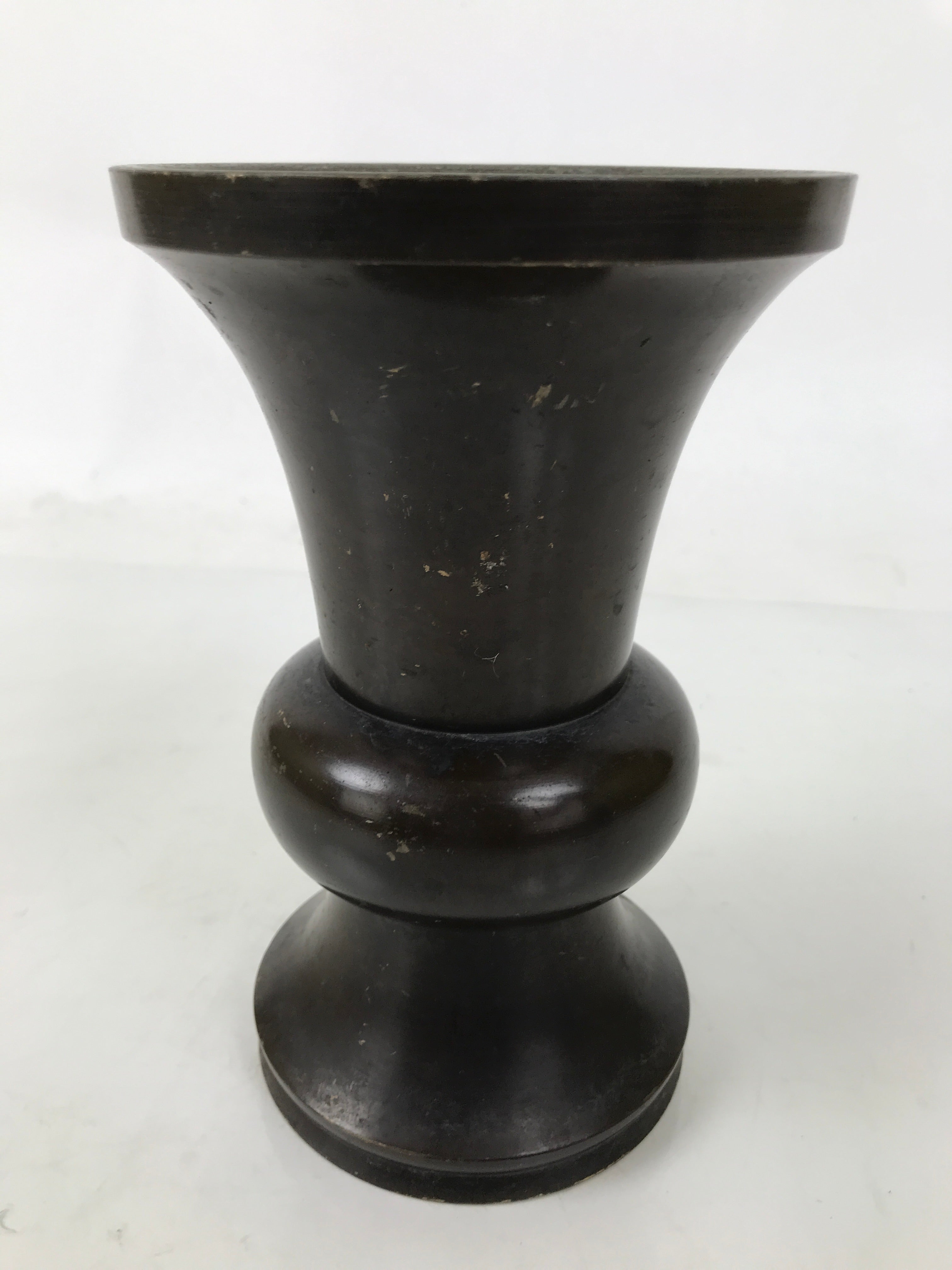 Japanese Buddhist Altar Fitting Metal Flower Vase Hanatate Butsugu Brown BA724