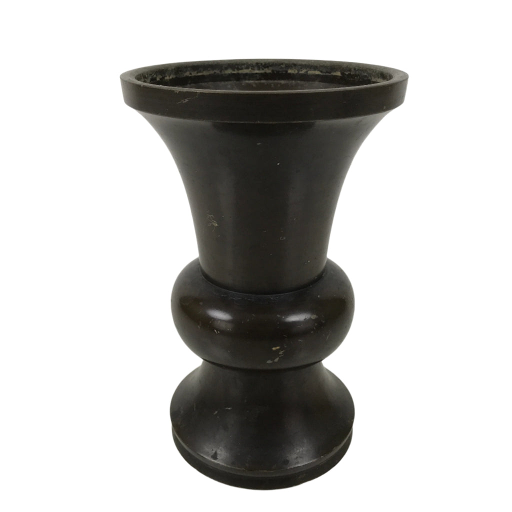 Japanese Buddhist Altar Fitting Metal Flower Vase Hanatate Butsugu Brown BA724