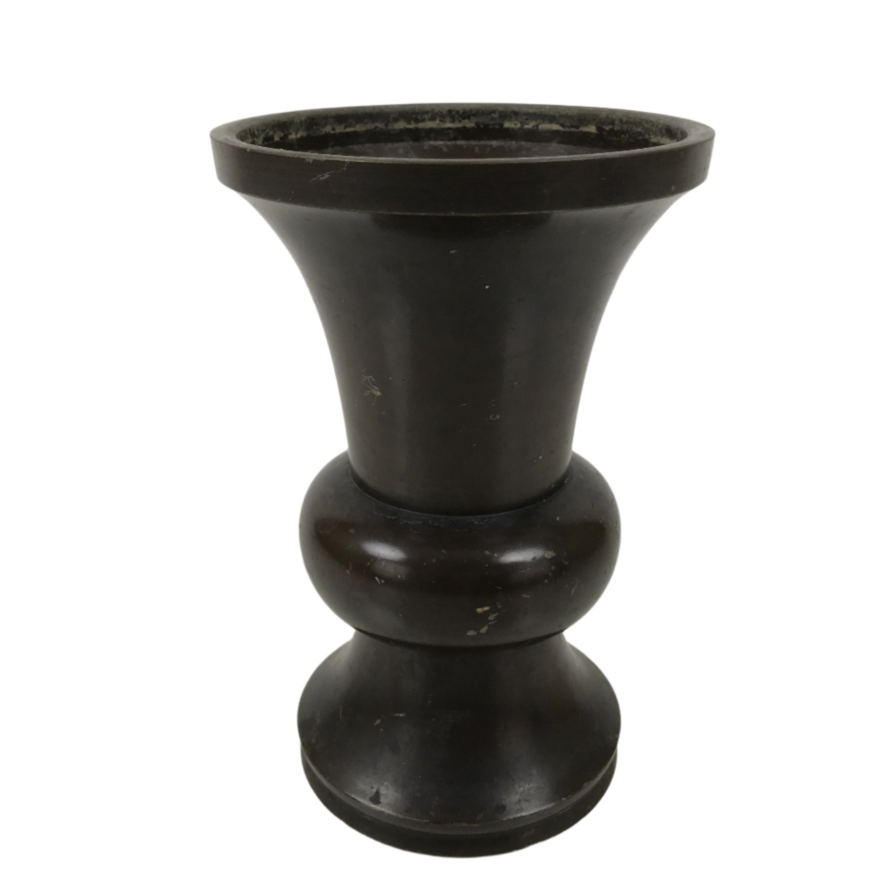 Japanese Buddhist Altar Fitting Metal Flower Vase Hanatate Butsugu Brown BA724