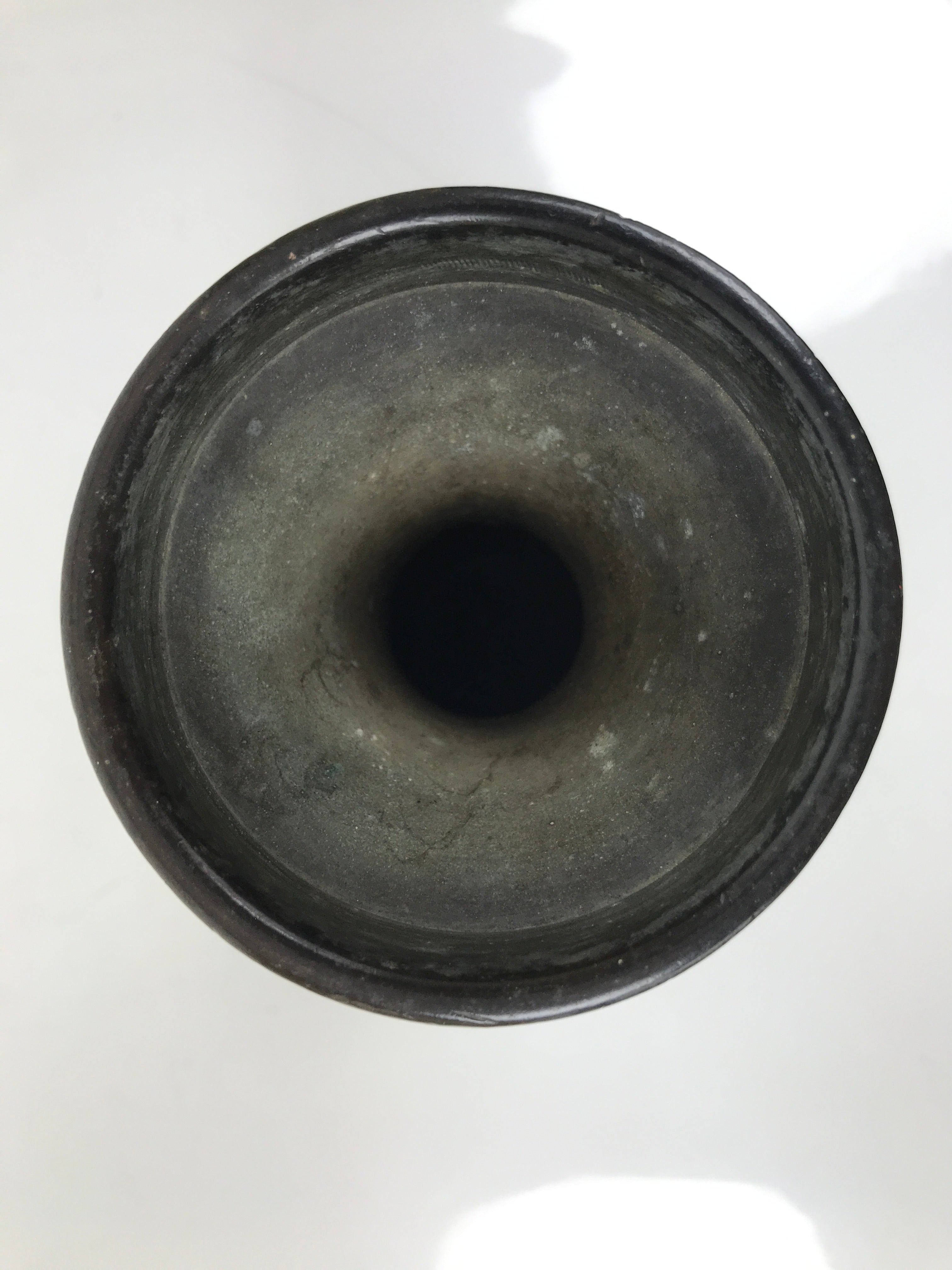 Japanese Buddhist Altar Fitting Metal Flower Vase Hanatate Butsugu Brown BA725