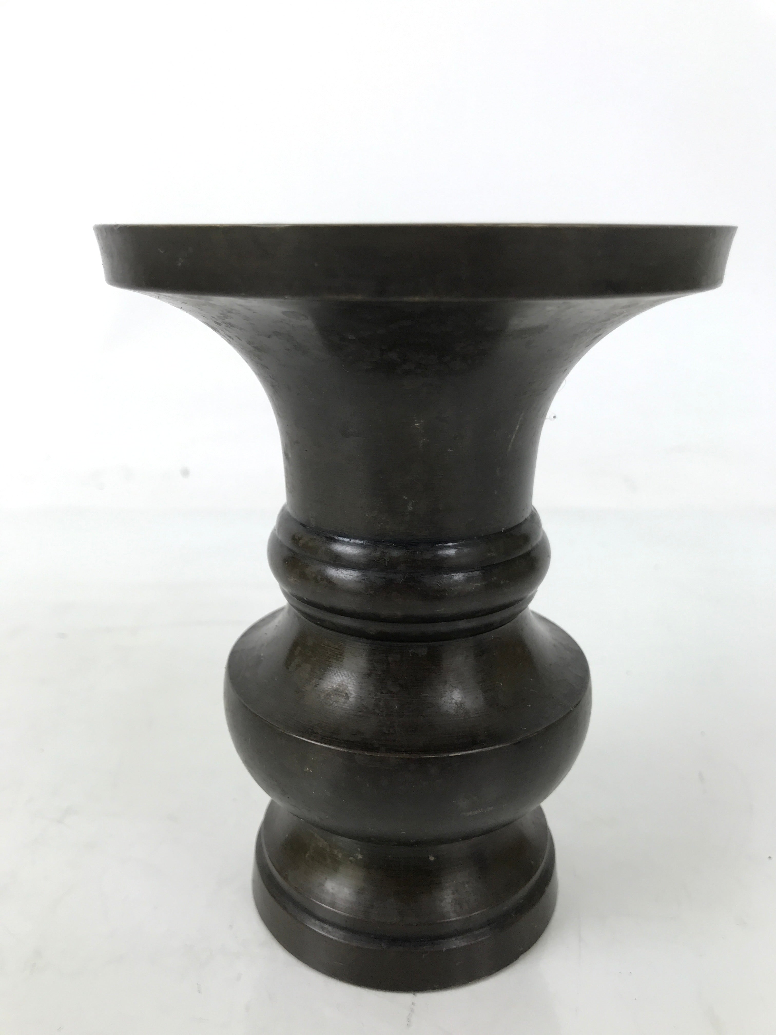 Japanese Buddhist Altar Fitting Metal Flower Vase Hanatate Butsugu Brown BA726