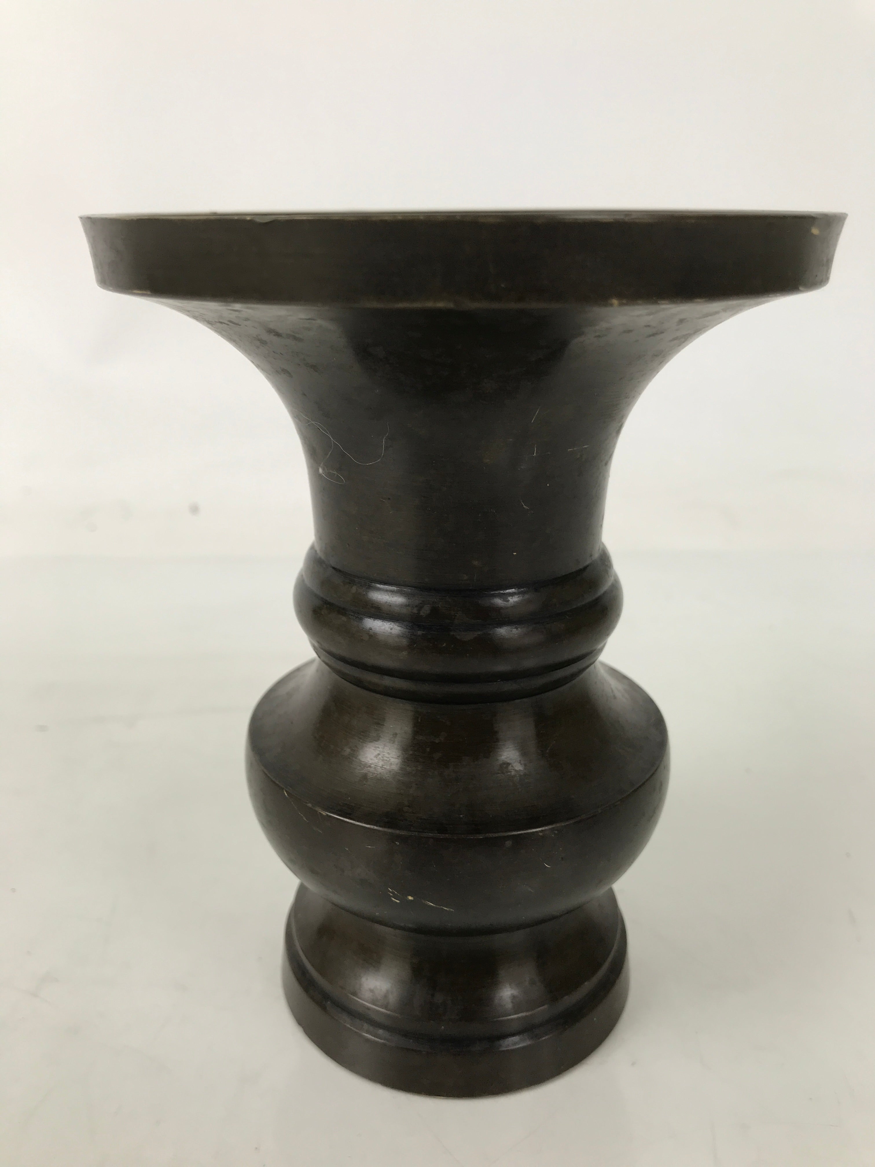 Japanese Buddhist Altar Fitting Metal Flower Vase Hanatate Butsugu Brown BA726