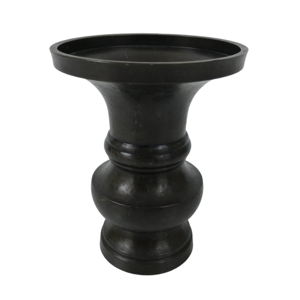 Japanese Buddhist Altar Fitting Metal Flower Vase Hanatate Butsugu Brown BA726