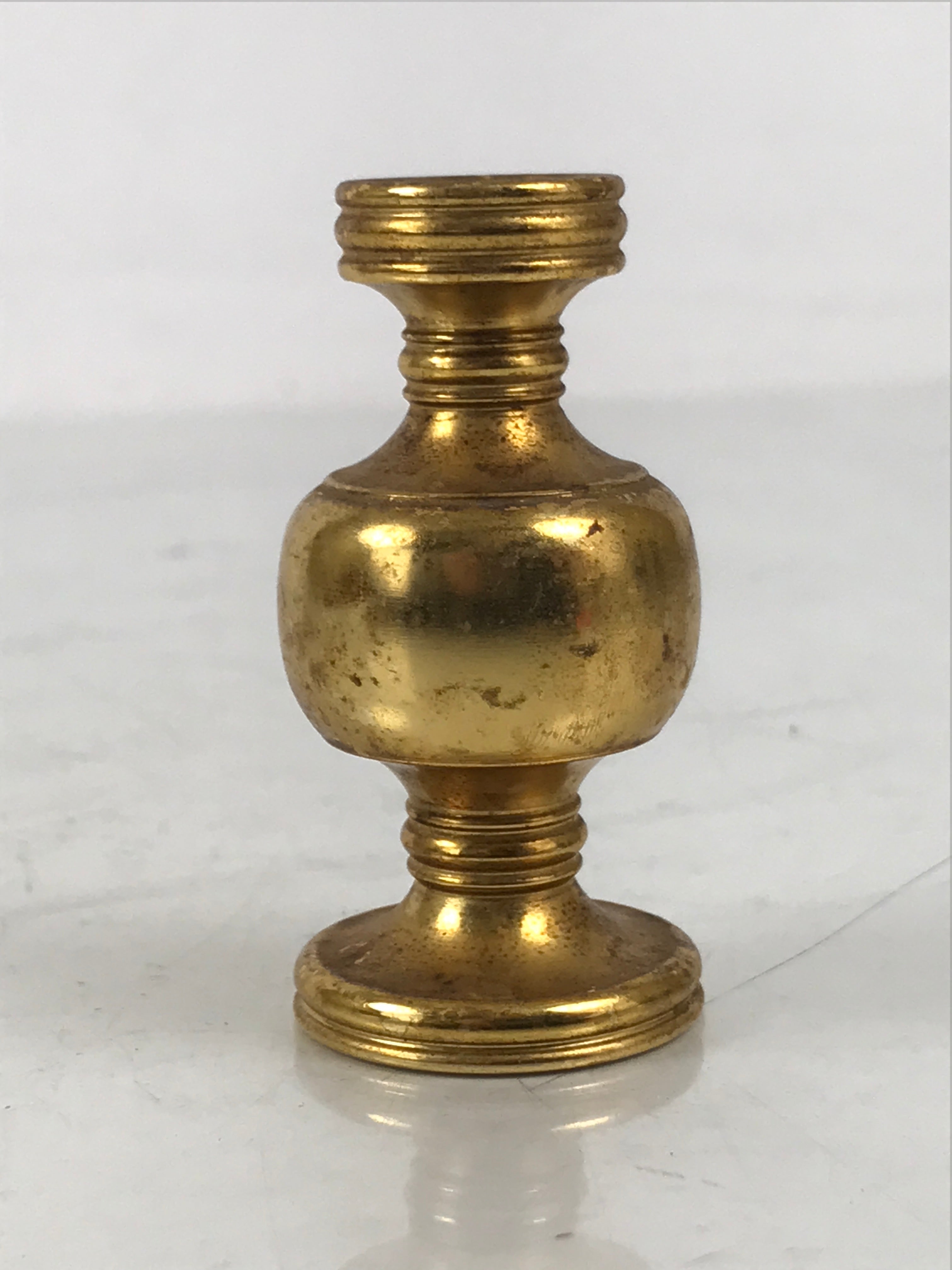 Japanese Buddhist Altar Fitting Metal Flower Vase Hanatate Butsugu Gold BA647