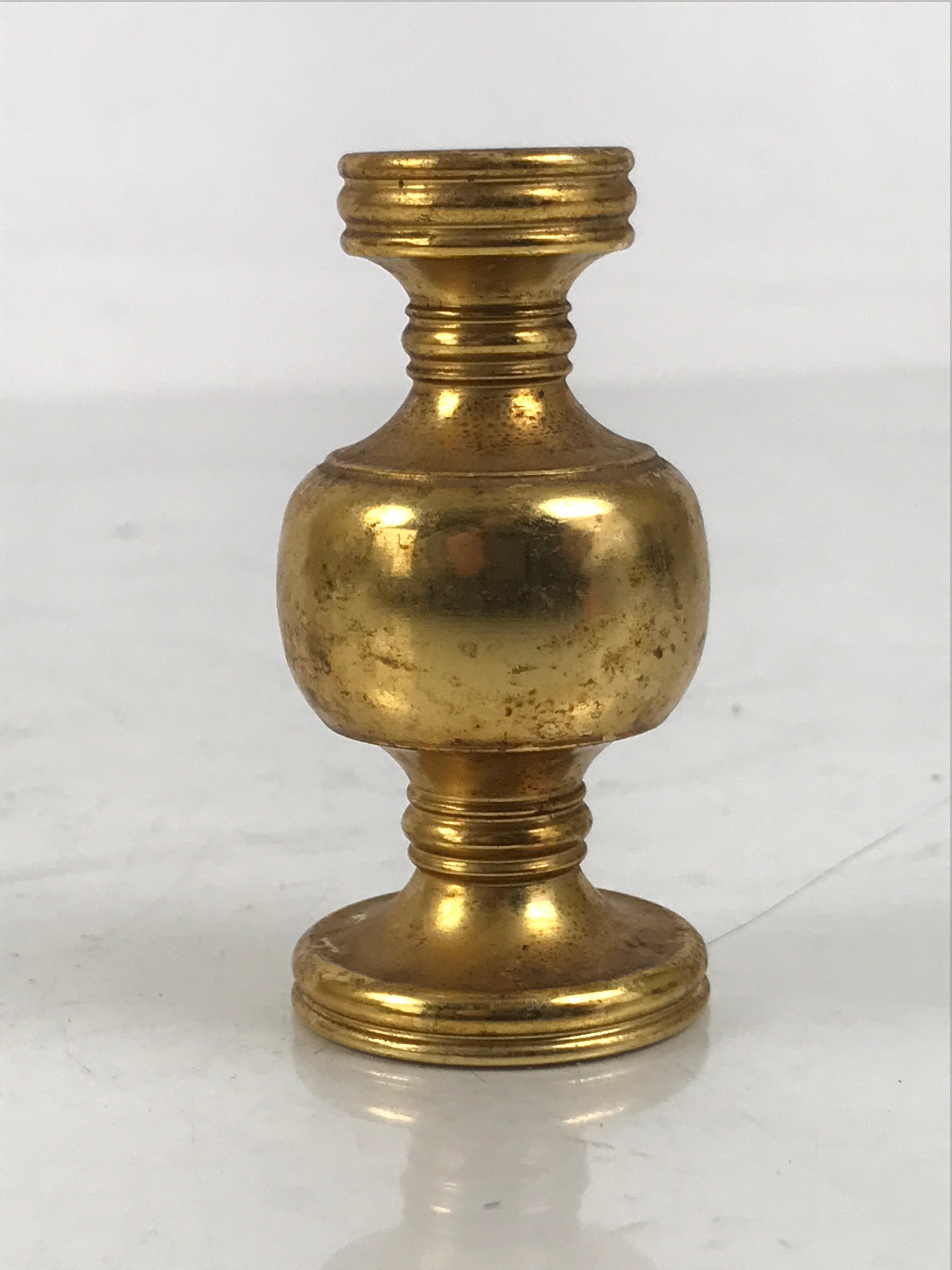 Japanese Buddhist Altar Fitting Metal Flower Vase Hanatate Butsugu Gold BA647