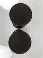 Japanese Buddhist Altar Fitting Metal Flower Vase Vtg 2pc Hanatate Black BA766
