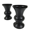 Japanese Buddhist Altar Fitting Metal Flower Vase Vtg 2pc Hanatate Black BA766