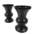 Japanese Buddhist Altar Fitting Metal Flower Vase Vtg 2pc Hanatate Black BA766