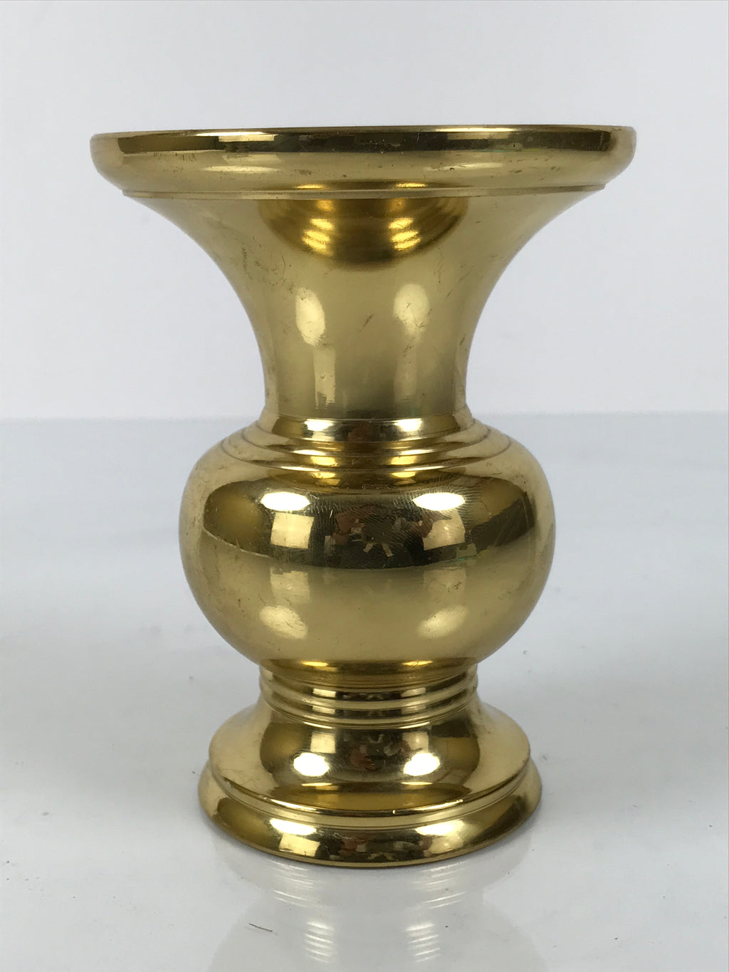 Japanese Buddhist Altar Fitting Metal Flower Vase Vtg Gold Hanatate Hishi BA782