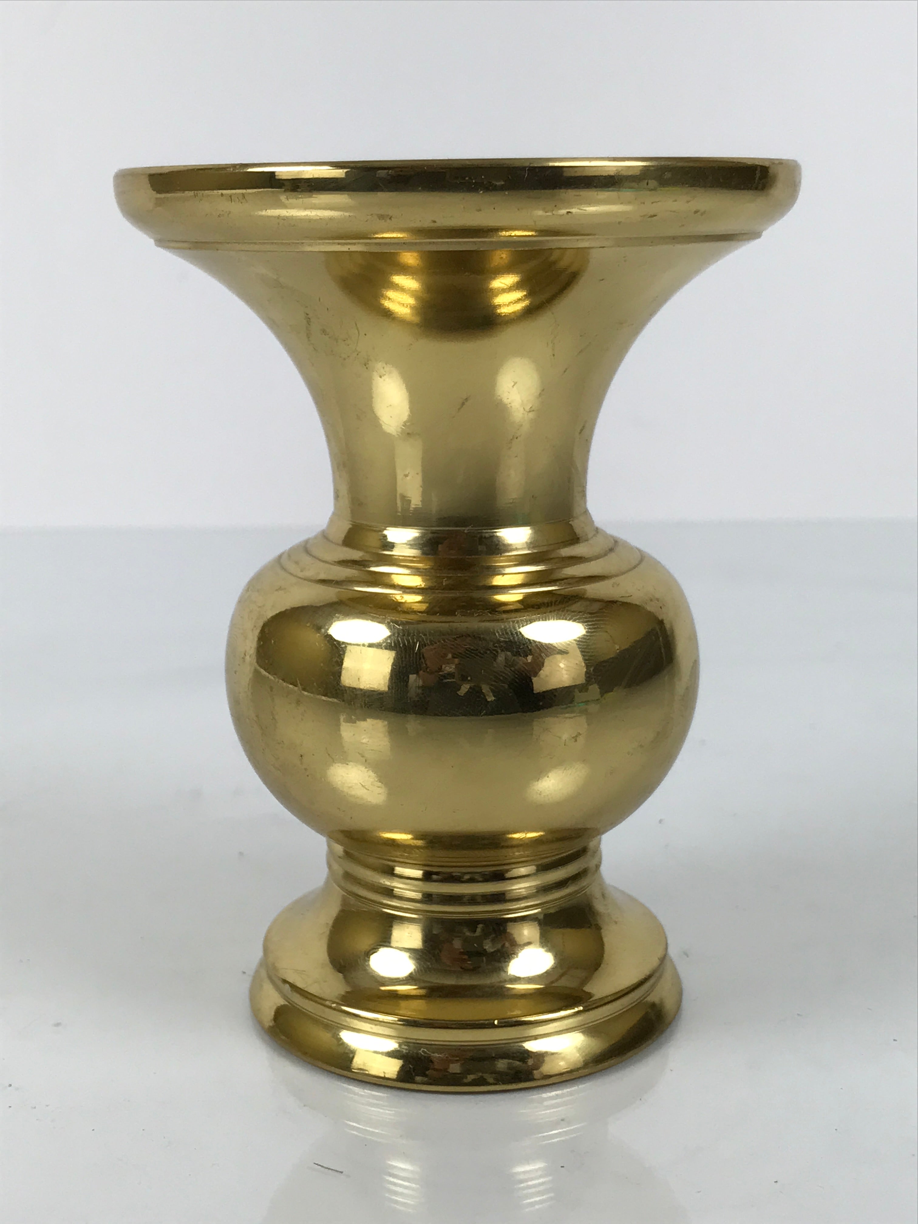 Japanese Buddhist Altar Fitting Metal Flower Vase Vtg Gold Hanatate Hishi BA782