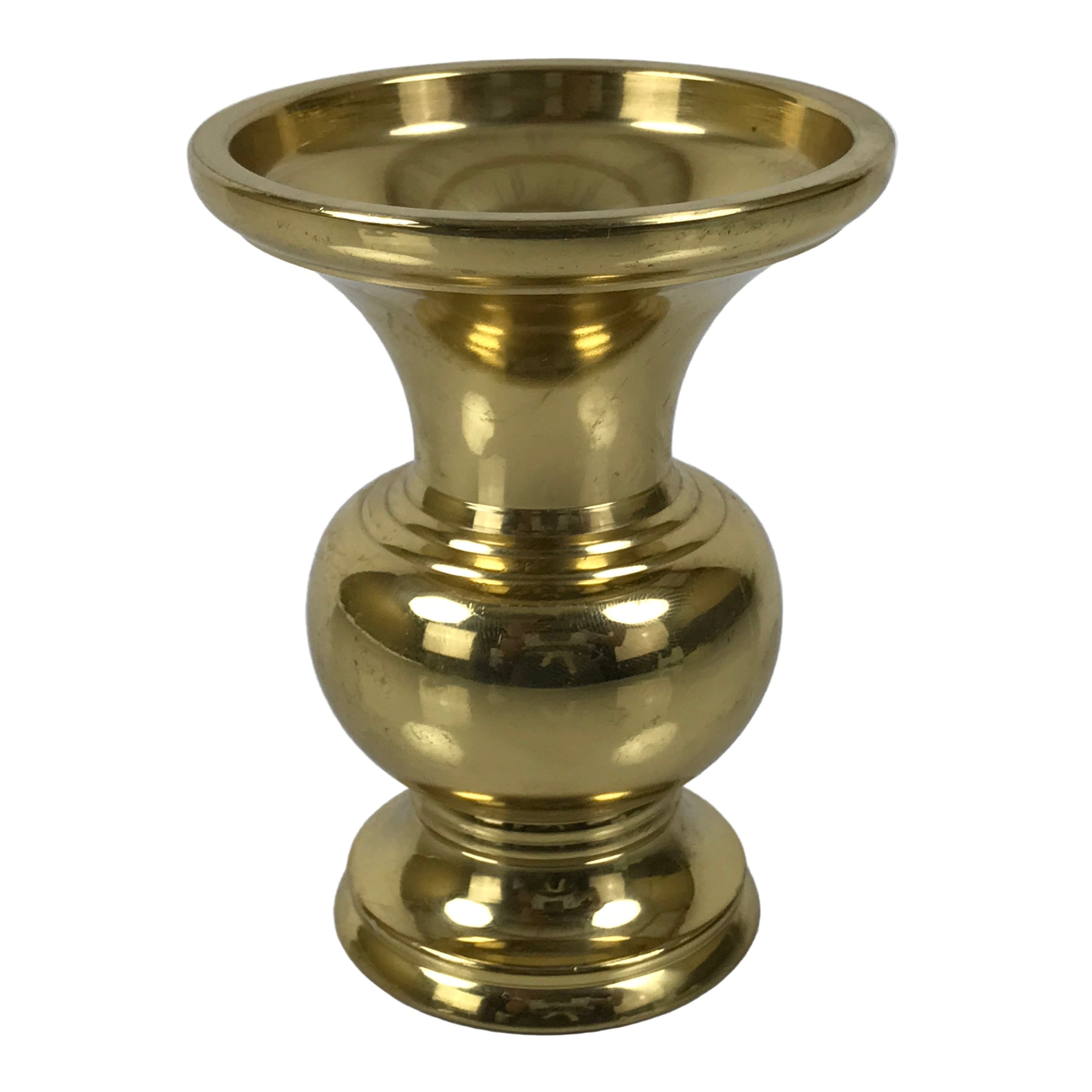 Japanese Buddhist Altar Fitting Metal Flower Vase Vtg Gold Hanatate Hishi BA782