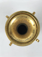 Japanese Buddhist Altar Fitting Metal Flower Vase Vtg Gold Peony Hanatate BA780