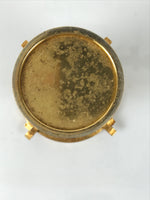 Japanese Buddhist Altar Fitting Metal Flower Vase Vtg Gold Peony Hanatate BA781