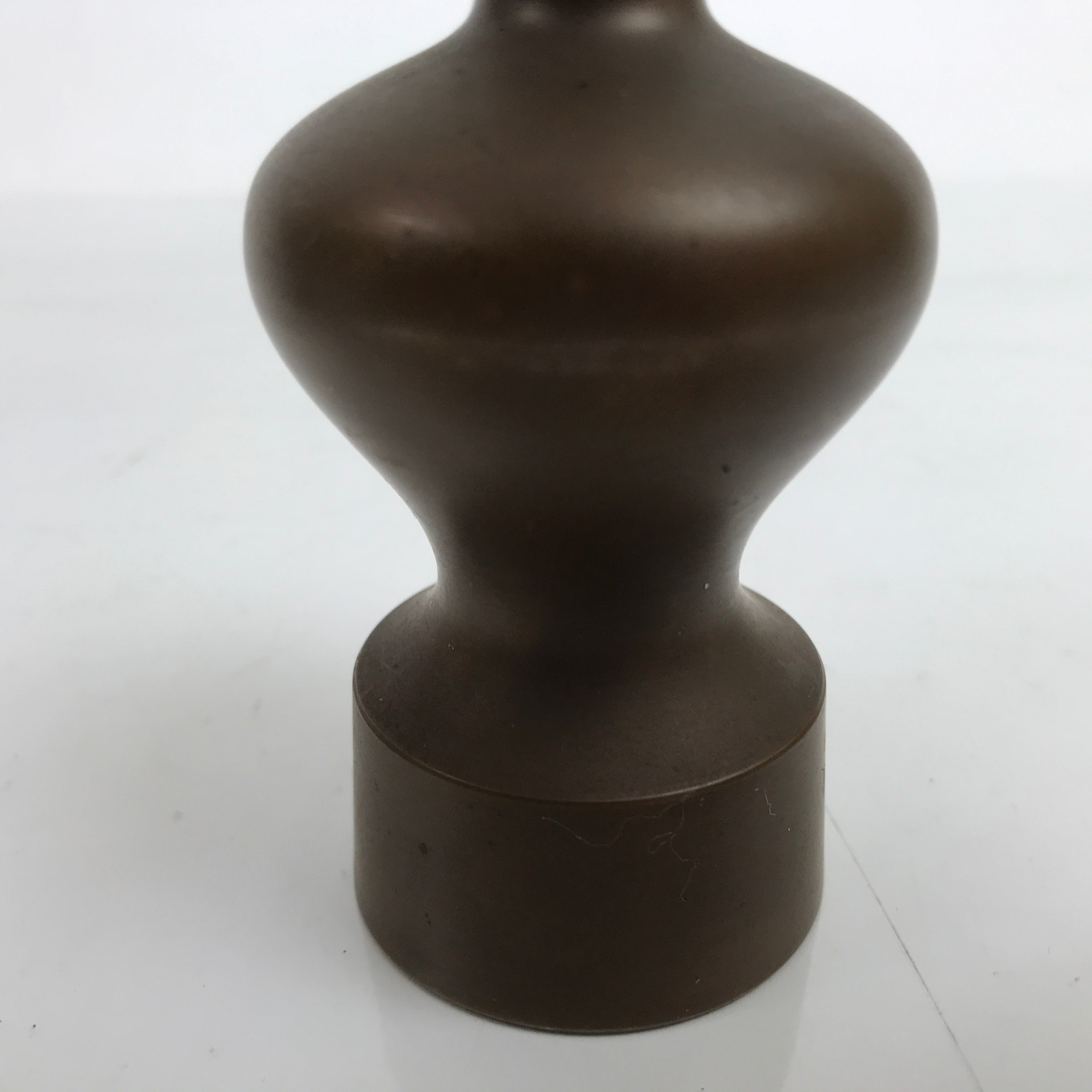 Japanese Buddhist Altar Fitting Metal Flower Vase Vtg Hanatate Brown 2pc BA396