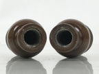 Japanese Buddhist Altar Fitting Metal Flower Vase Vtg Hanatate Brown 2pc BA674