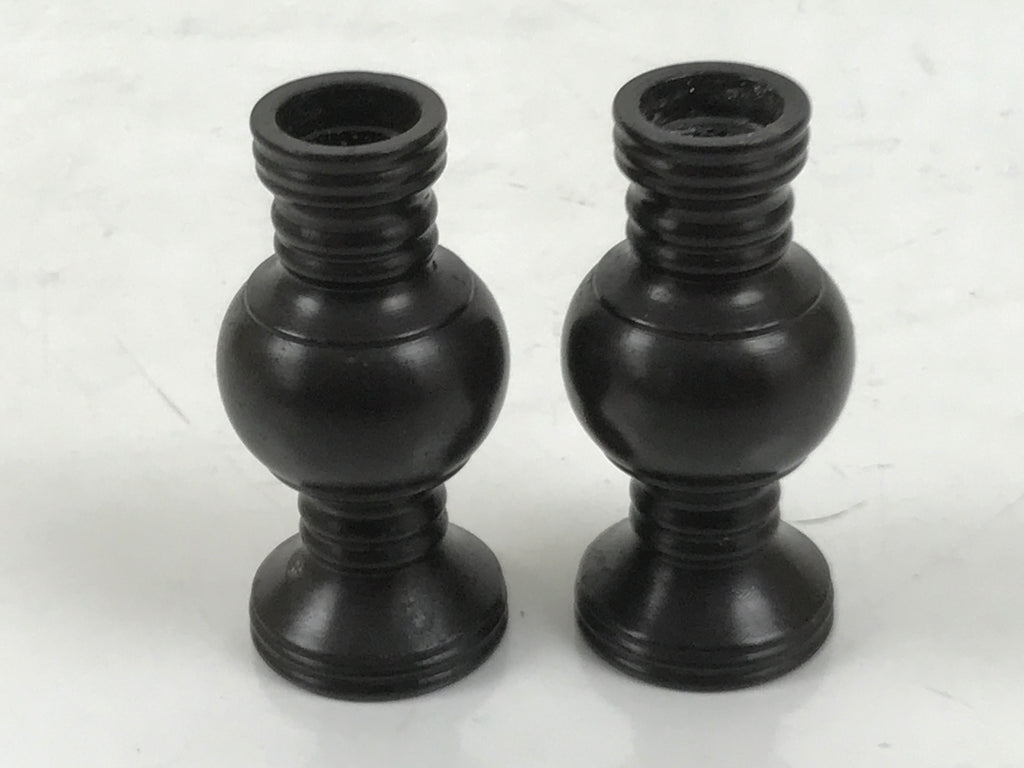 Japanese Buddhist Altar Fitting Metal Flower Vase Vtg Hanatate Brown 2pcs BA648