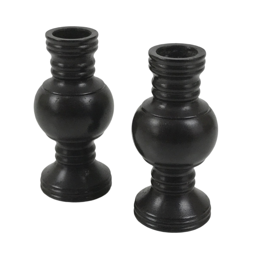 Japanese Buddhist Altar Fitting Metal Flower Vase Vtg Hanatate Brown 2pcs BA648