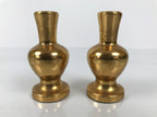 Japanese Buddhist Altar Fitting Metal Flower Vase Vtg Hanatate Gold 2pc BA757