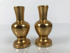 Japanese Buddhist Altar Fitting Metal Flower Vase Vtg Hanatate Gold 2pc BA757
