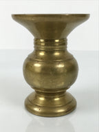 Japanese Buddhist Altar Fitting Metal Flower Vase Vtg Simple Gold Hanatate BA783