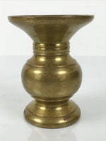 Japanese Buddhist Altar Fitting Metal Flower Vase Vtg Simple Gold Hanatate BA783