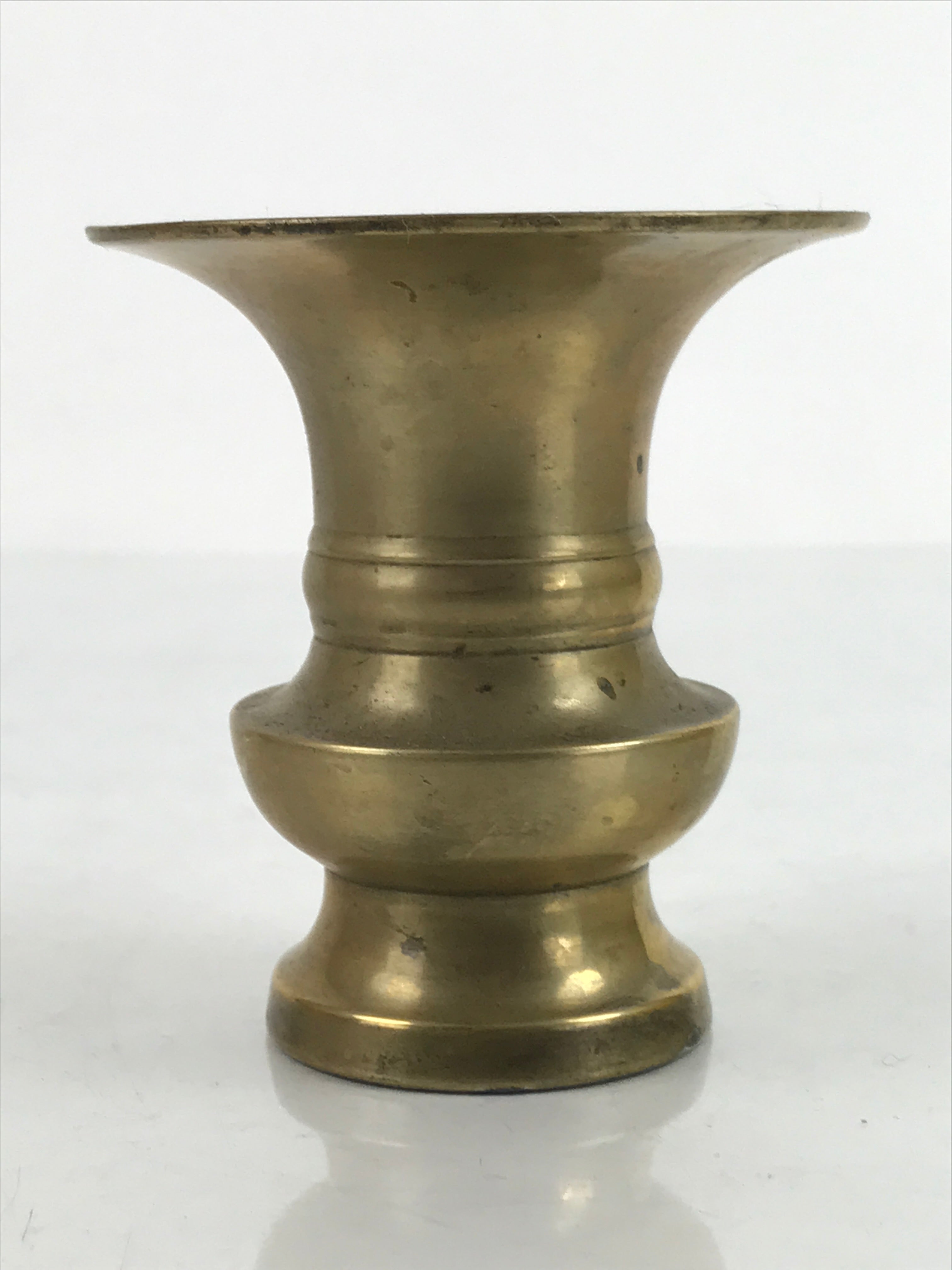 Japanese Buddhist Altar Fitting Metal Flower Vase Vtg Small Hanatate Gold BA330