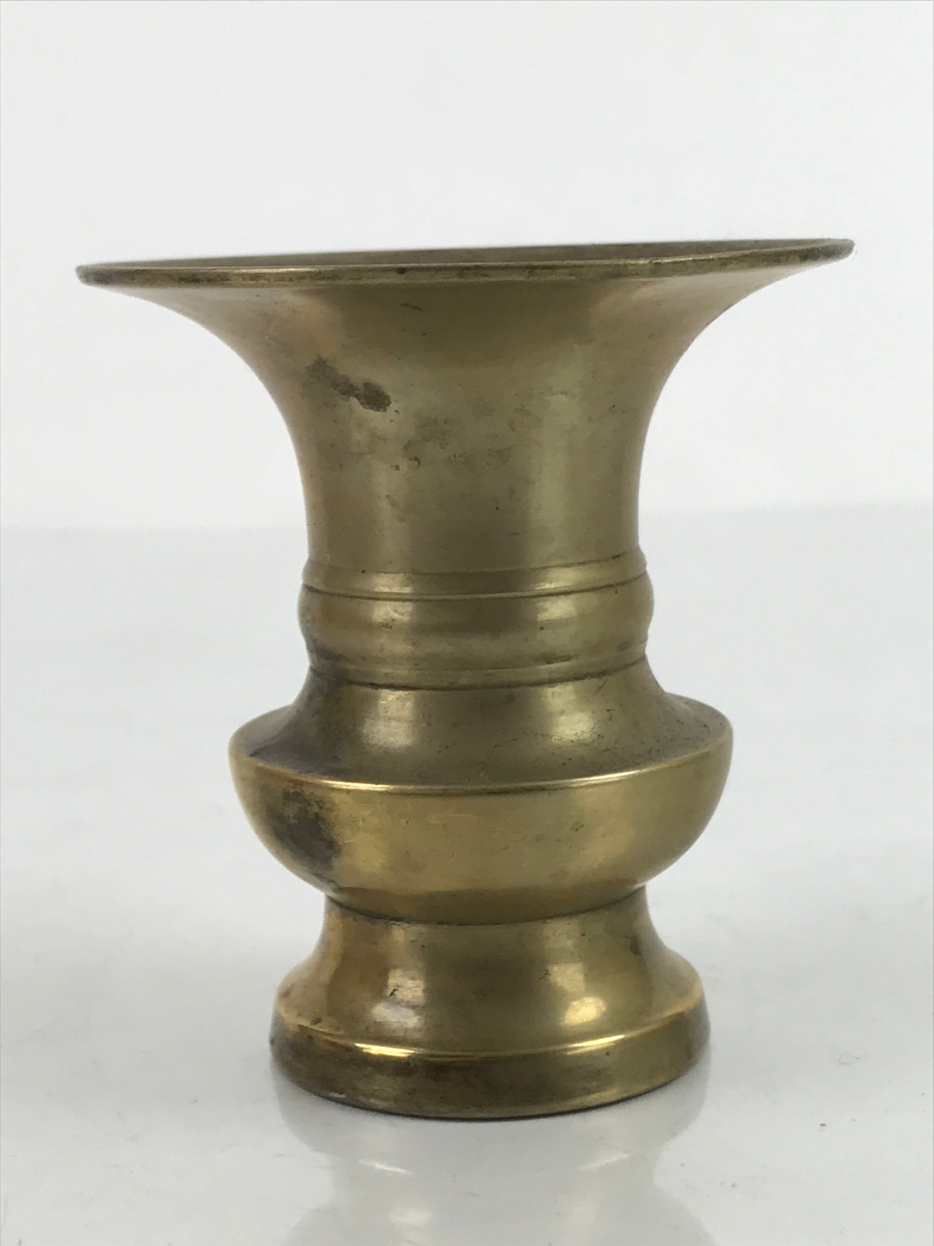 Japanese Buddhist Altar Fitting Metal Flower Vase Vtg Small Hanatate Gold BA330