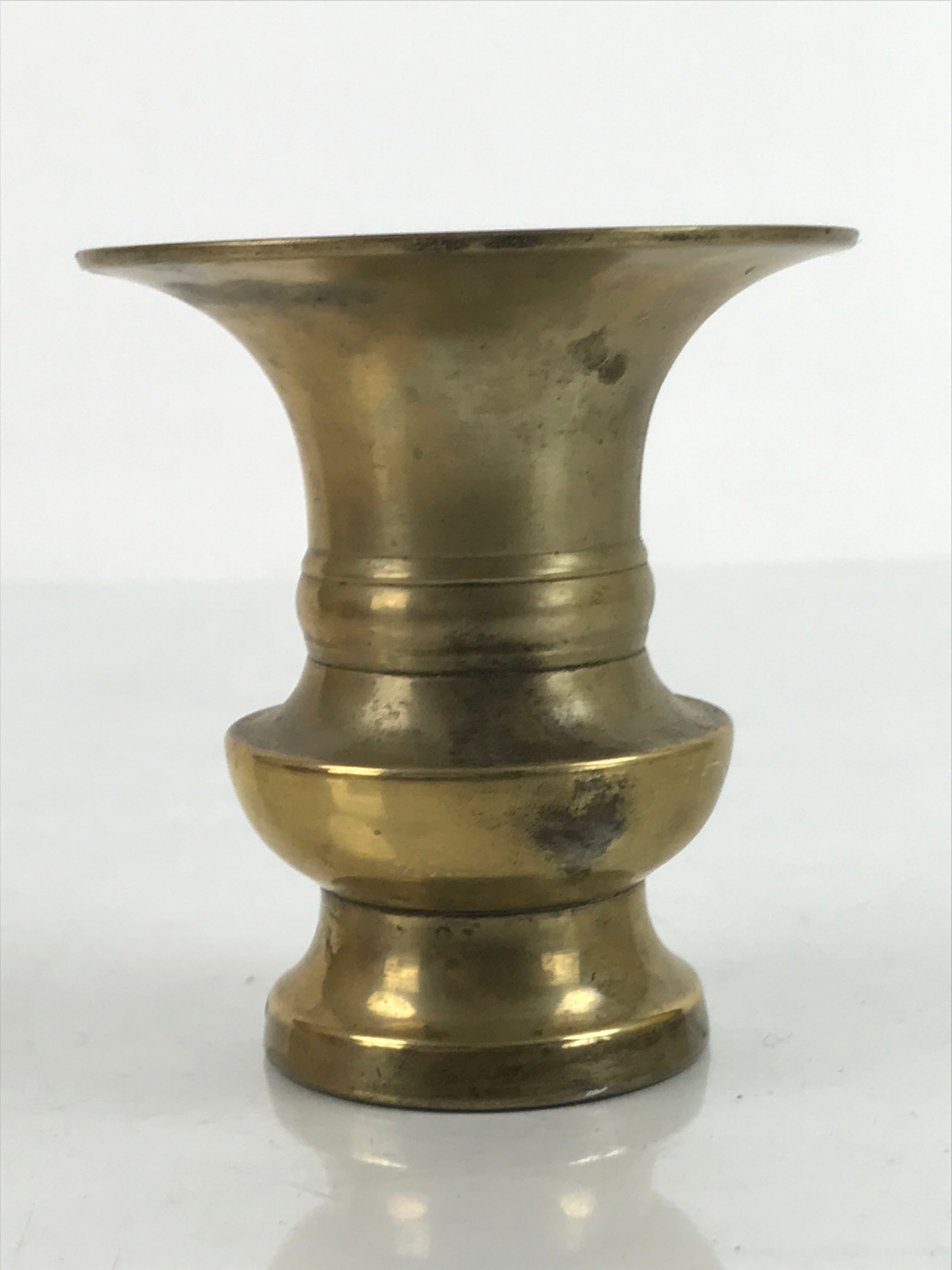 Japanese Buddhist Altar Fitting Metal Flower Vase Vtg Small Hanatate Gold BA330