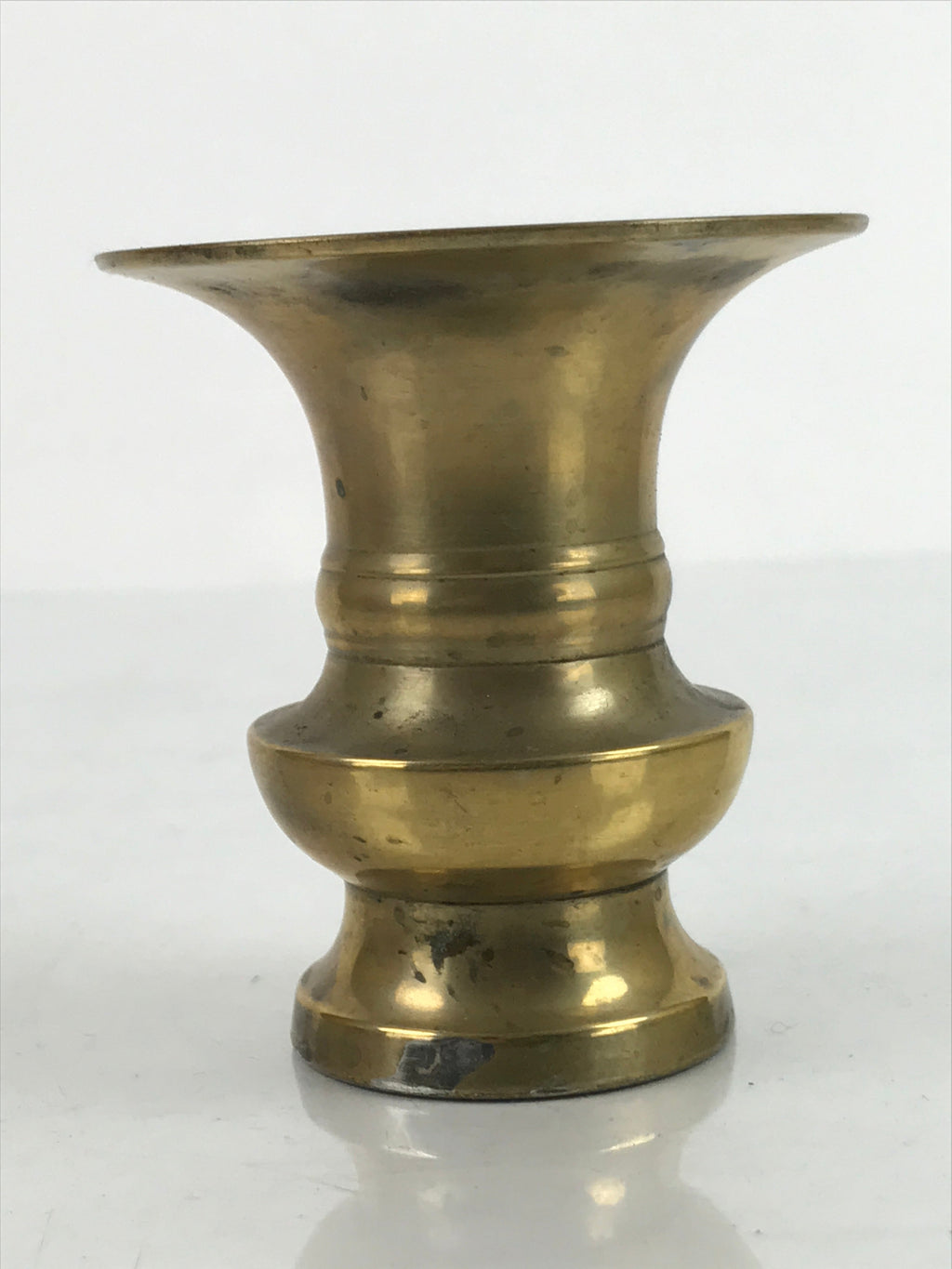 Japanese Buddhist Altar Fitting Metal Flower Vase Vtg Small Hanatate Gold BA330