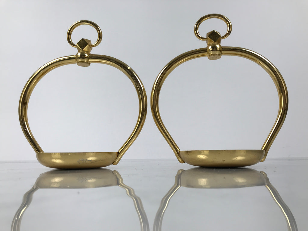 Japanese Buddhist Altar Fitting Metal Hanging Lantern Rinto 2pc Spare Part BA796