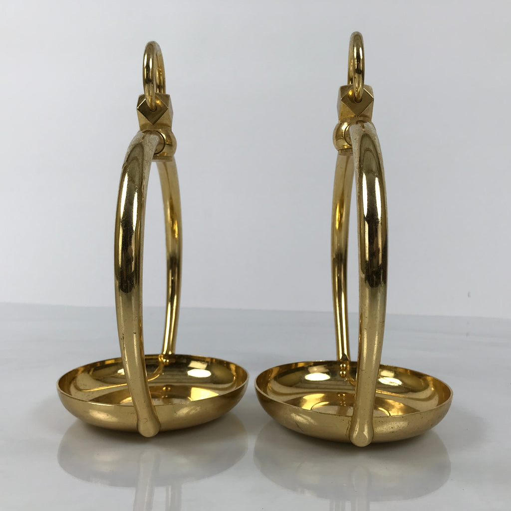 Japanese Buddhist Altar Fitting Metal Hanging Lantern Rinto 2pc Spare Part BA796