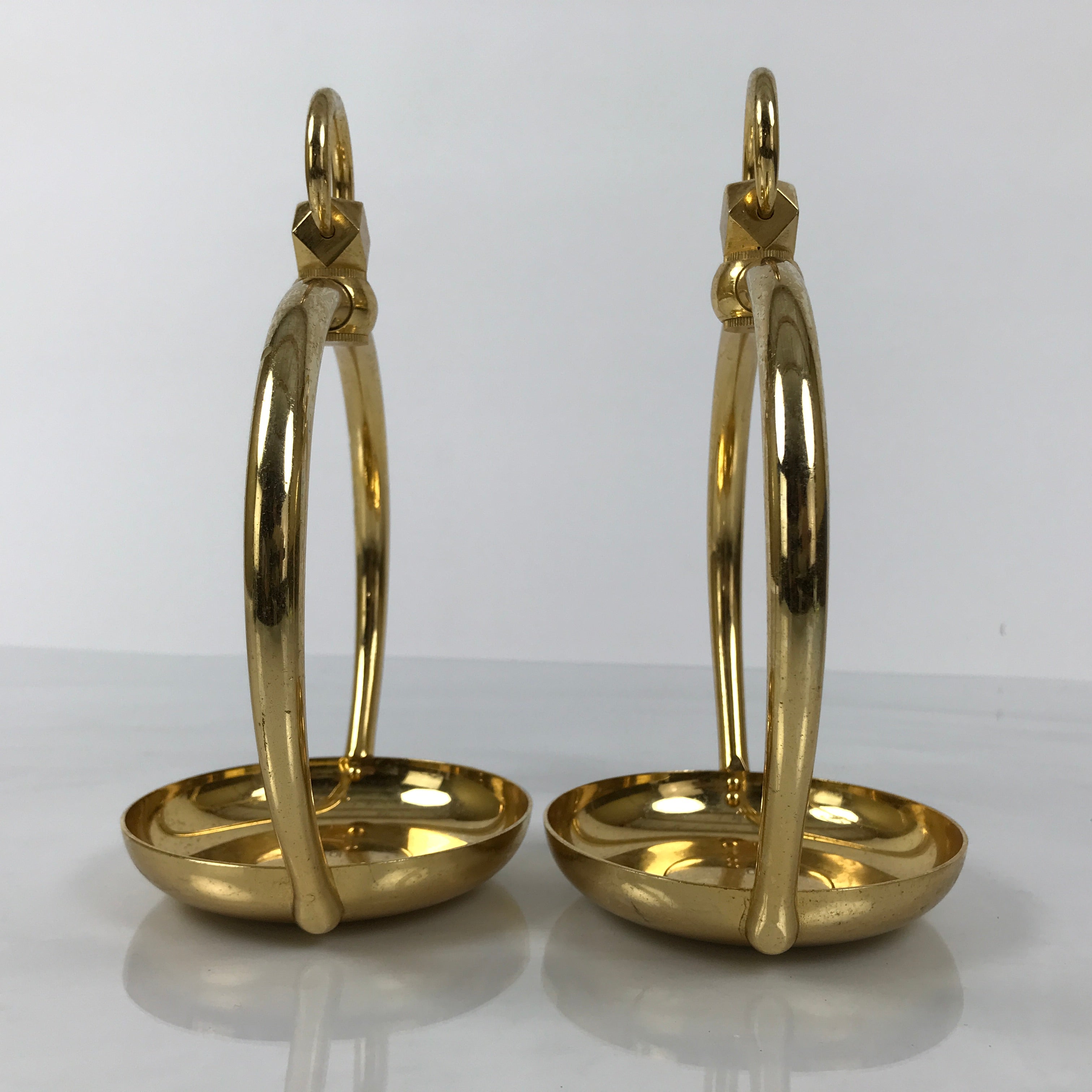 Japanese Buddhist Altar Fitting Metal Hanging Lantern Rinto 2pc Spare Part BA796