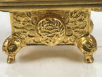 Japanese Buddhist Altar Fitting Metal Incense Burner Koro Vtg Gold Shishi BA654