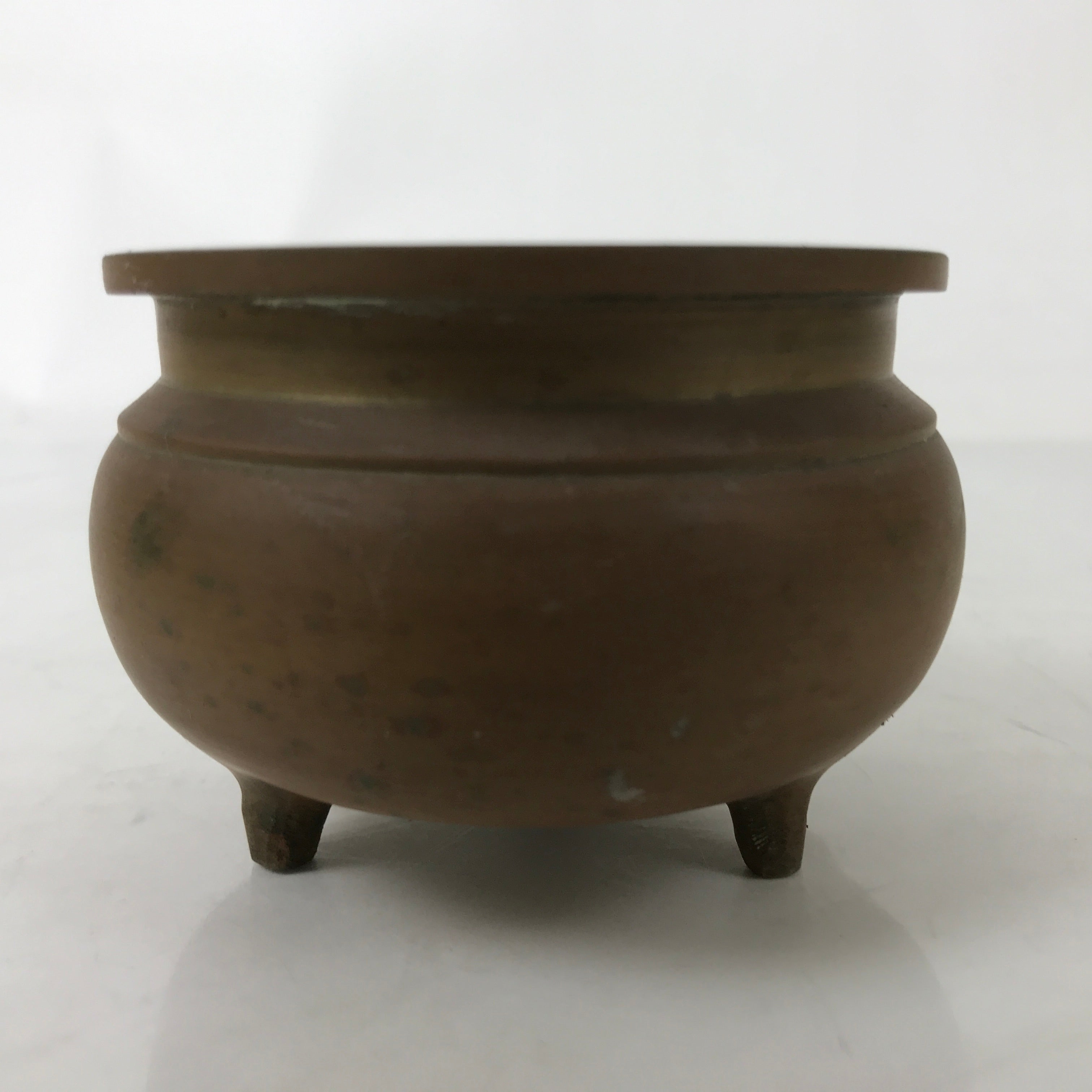 Japanese Buddhist Altar Fitting Metal Incense Burner Vtg Koro Cup Brown BA583