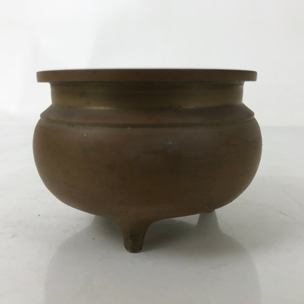 Japanese Buddhist Altar Fitting Metal Incense Burner Vtg Koro Cup Brown BA583