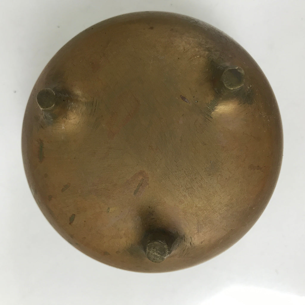 Japanese Buddhist Altar Fitting Metal Incense Burner Vtg Koro Cup Brown BA583