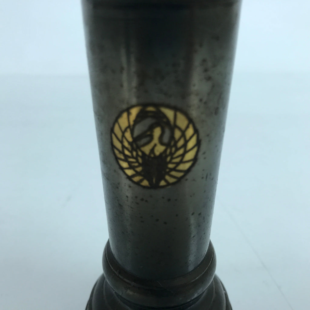Japanese Buddhist Altar Fitting Metal Incense Holder Vtg Senkousashi Mon BA398