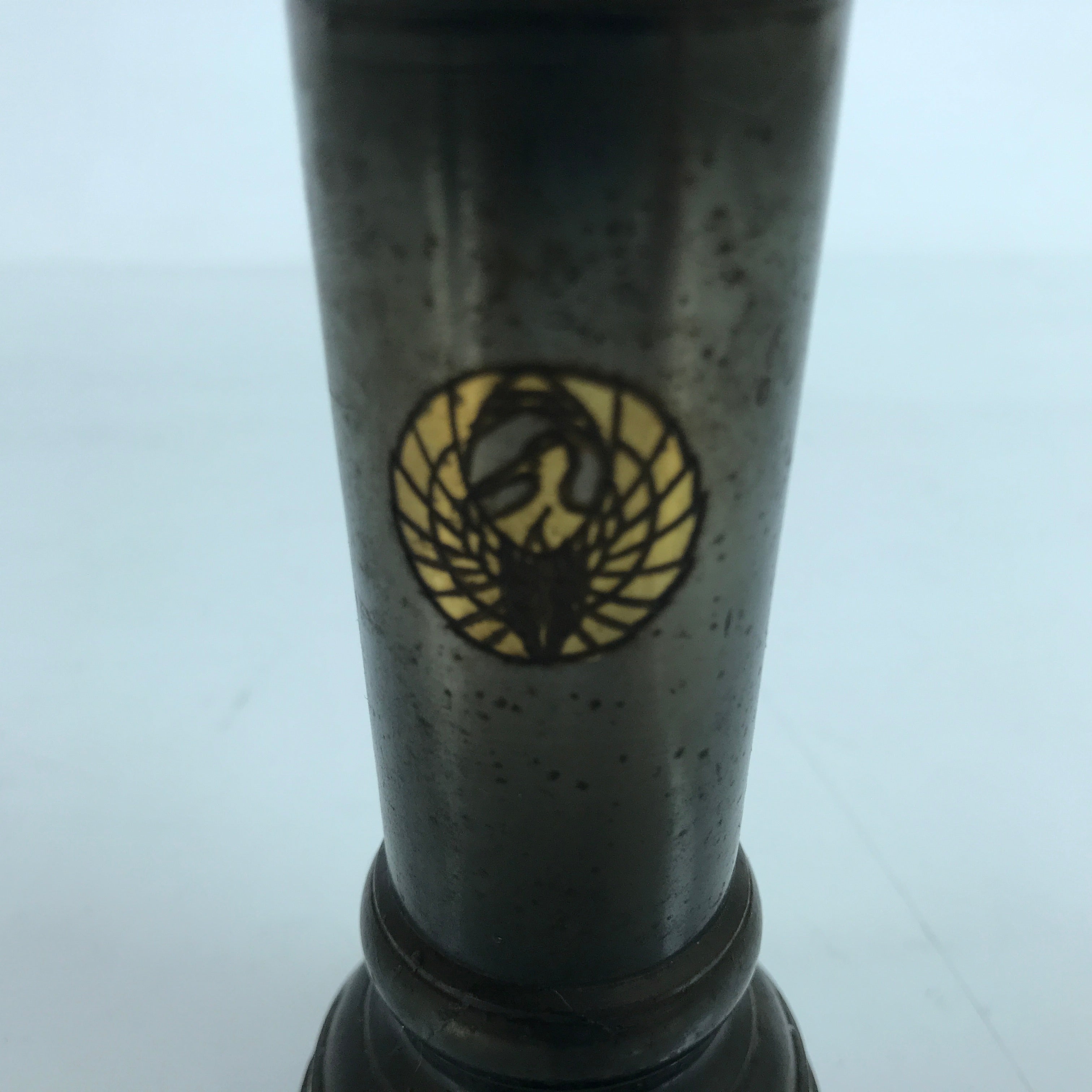 Japanese Buddhist Altar Fitting Metal Incense Holder Vtg Senkousashi Mon BA398