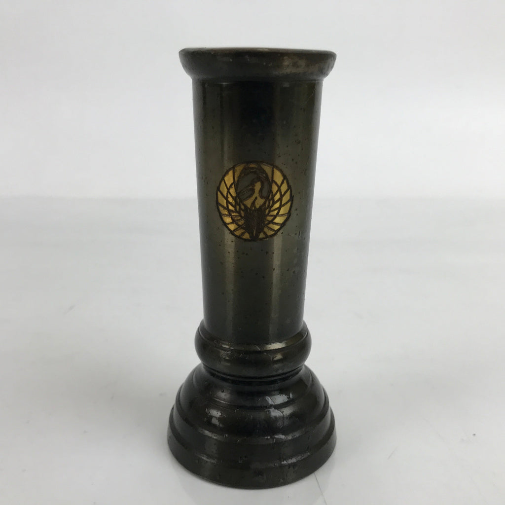Japanese Buddhist Altar Fitting Metal Incense Holder Vtg Senkousashi Mon BA398
